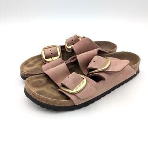 Birkenstock Arizona Big Buckle Nubuck Sandals Unisex Old Rose Size USW6/M4 EU37